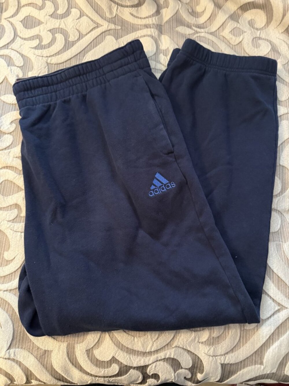 Adidas Originals Men's Navy Blue Sweatpants Joggers Pockets Basketball Size 2XL